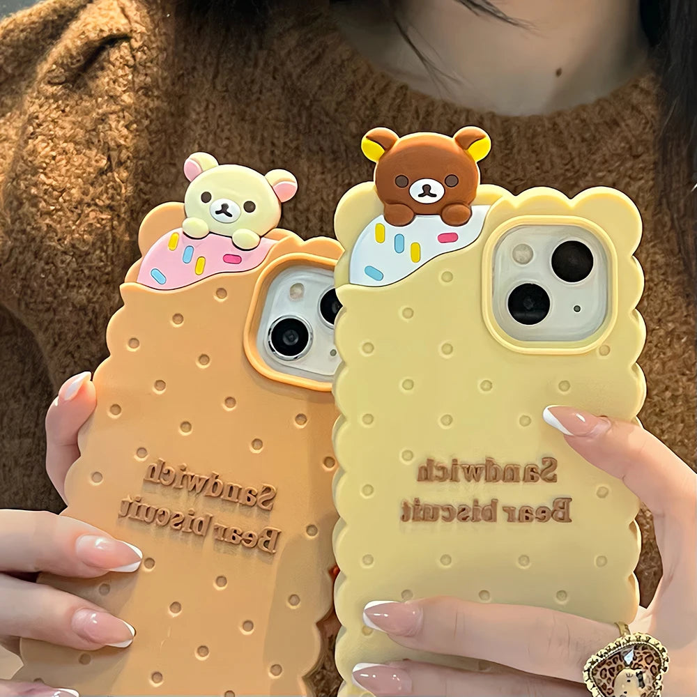 Rilakkuma Bear Biscuit Soft Silicone Phone Case