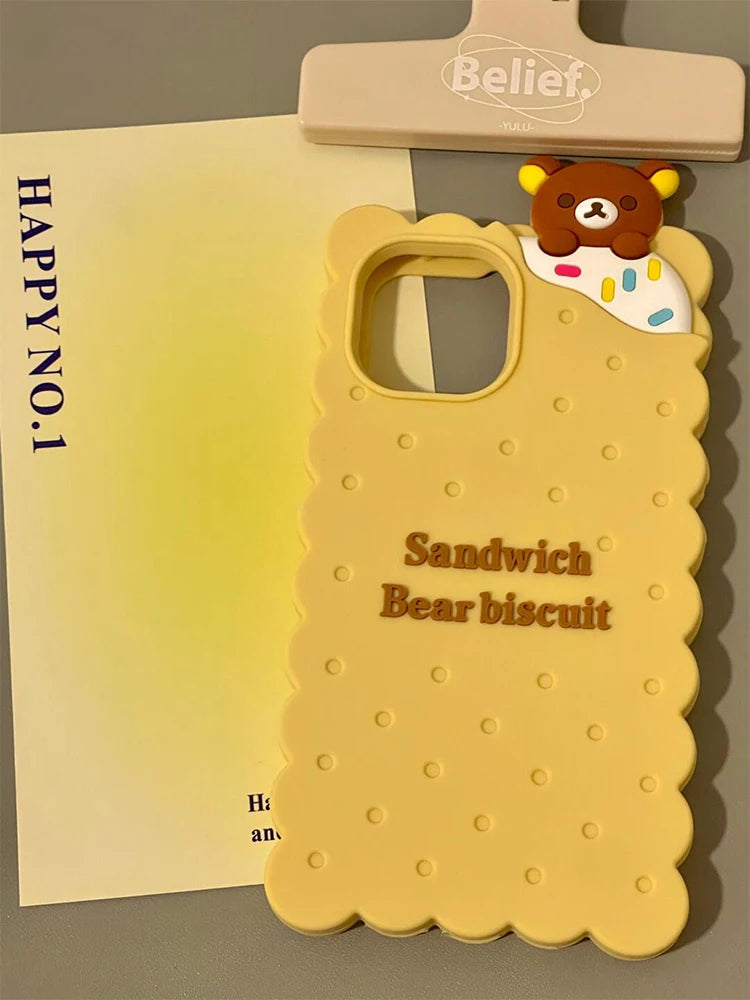 Rilakkuma Bear Biscuit Soft Silicone Phone Case