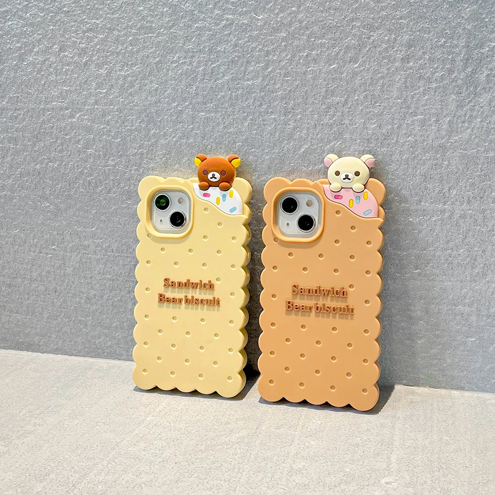 Rilakkuma Bear Biscuit Soft Silicone Phone Case