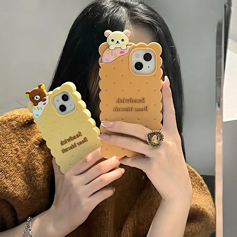 Rilakkuma Bear Biscuit Soft Silicone Phone Case