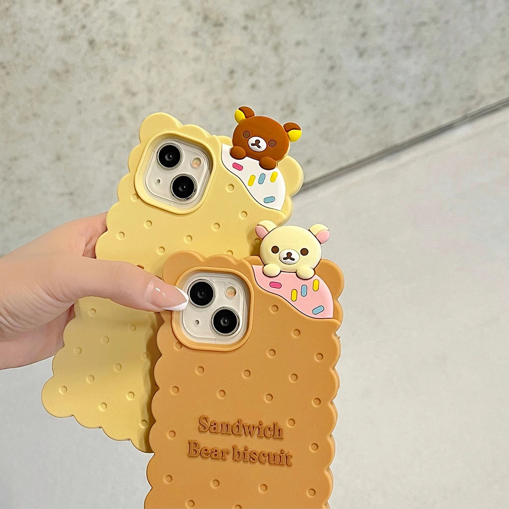 Rilakkuma Bear Biscuit Soft Silicone Phone Case