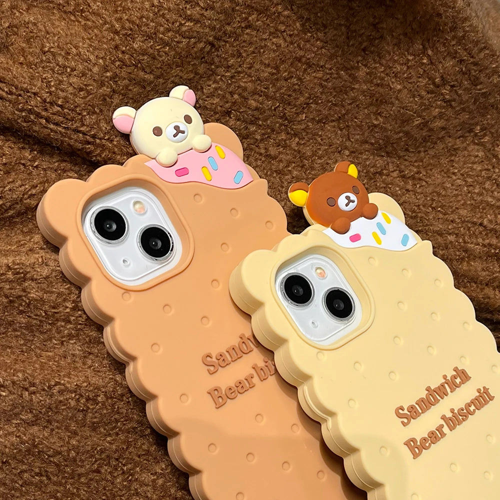 Rilakkuma Bear Biscuit Soft Silicone Phone Case