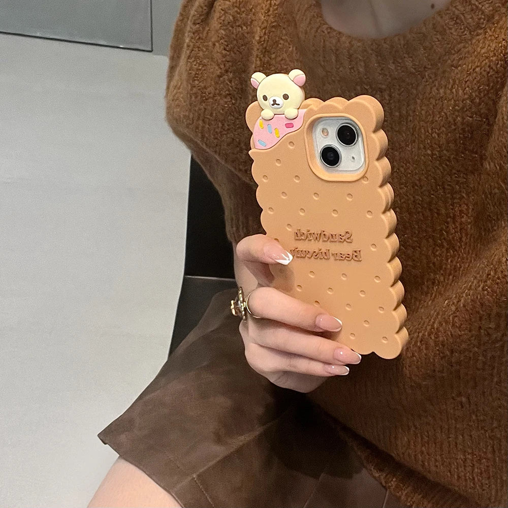 Rilakkuma Bear Biscuit Soft Silicone Phone Case