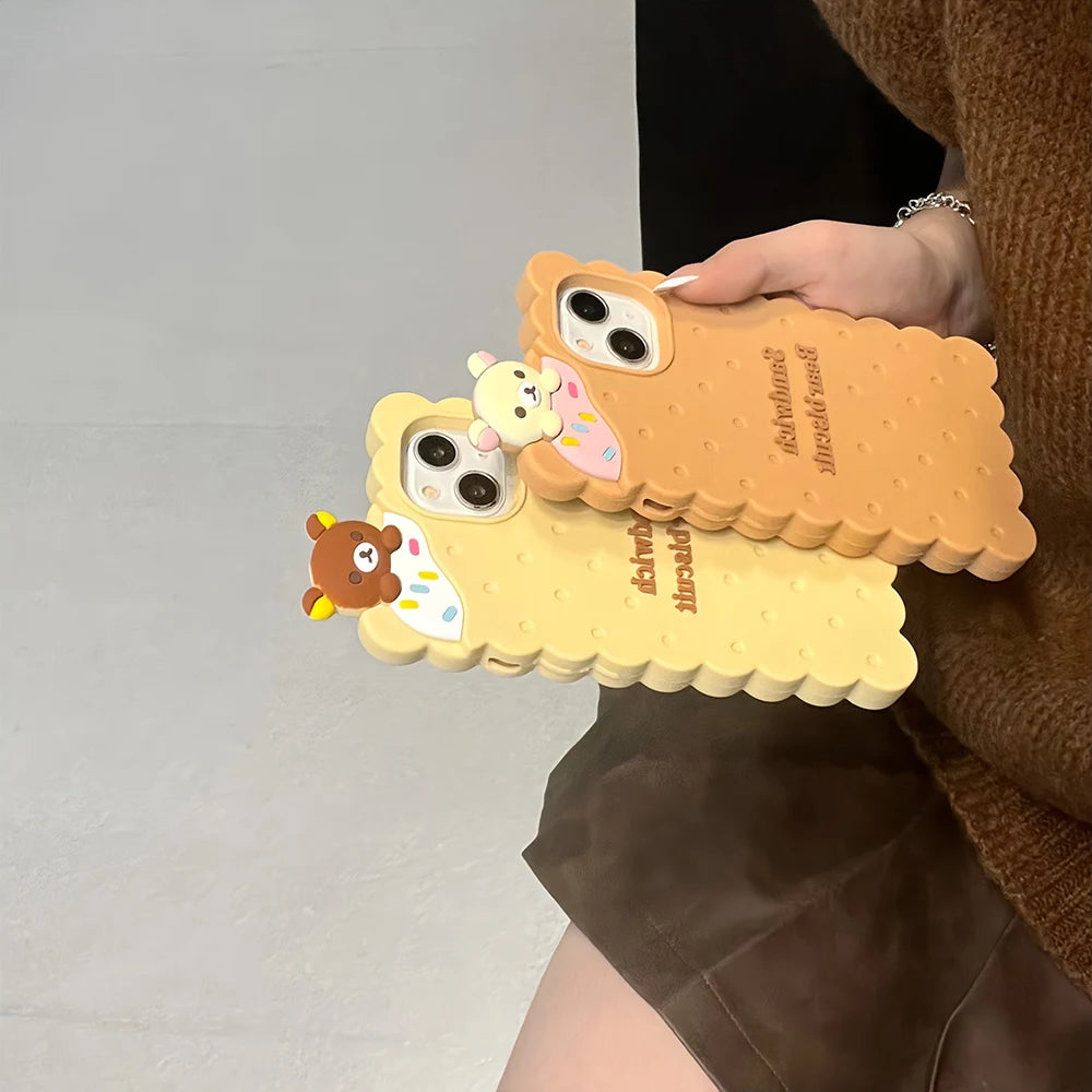 Rilakkuma Bear Biscuit Soft Silicone Phone Case