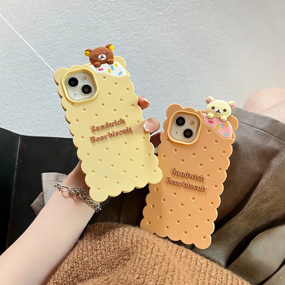 Rilakkuma Bear Biscuit Soft Silicone Phone Case