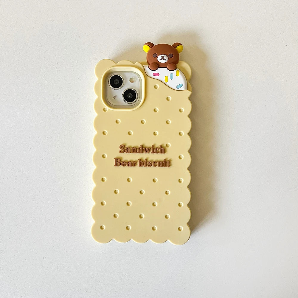 Rilakkuma Bear Biscuit Soft Silicone Phone Case