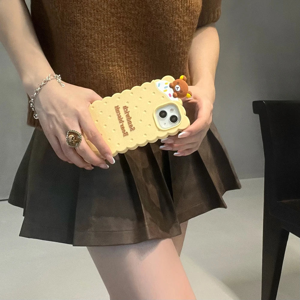 Rilakkuma Bear Biscuit Soft Silicone Phone Case