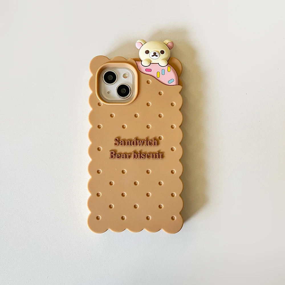 Rilakkuma Bear Biscuit Soft Silicone Phone Case