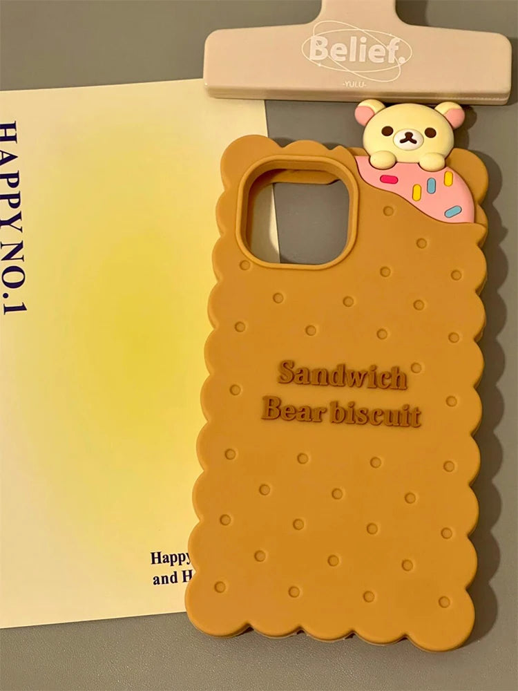 Rilakkuma Bear Biscuit Soft Silicone Phone Case